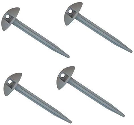 Ogquaton 50 x Ground Sheet Plastic Tent Pegs Awning Carpet Pegs Heavy Duty Grey Creative and Useful