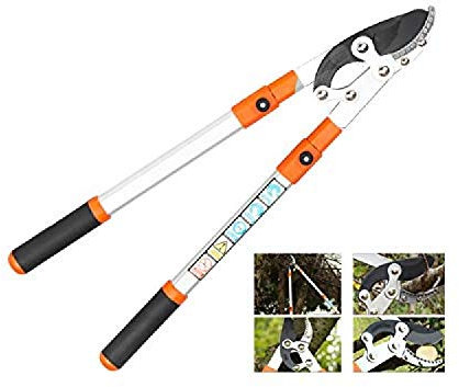 RONGJJ Astschere, Teleskop-Amboss-Lopper Weniger Aufwand Scharfe Gartenarbeit Astschneider Schnittkapazität Schnell Ausziehbar 67-101 cm Gartenschere