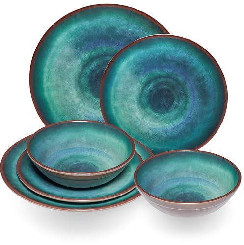 Hummelladen Melamin Camping Geschirr Set für 2 Personen 6 Teile - in- Campinggeschirr Geschirrset Tafelgeschirr