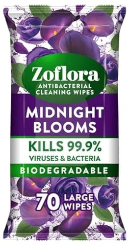 Zoflora Antibacterial Multi-Surface Cleaning Wipes Midnight Blooms 70 Large Wipes