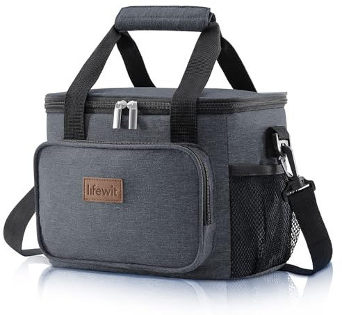 Lifewit Isolerad Kylväska Lunchväska, Bärbar Lunch Bag För Arbete Picknick Strand Och Resa, Mjuk Mellanstor Matväska För Män Och Kvinnor, Kylryggsäck Design, 9L, Mörkgrå