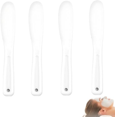 4 Pezzi Spatola per Maschera Facciale, Cosmetica Maschera Spatola, Plastica Spatole per Cosmetico, Applicatore Cucchiaio di Miscelazione, Cura della Pelle Spatole, per La Cura Della Pelle