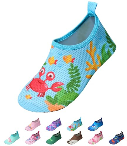 EDOTON scarpa Acqua Bambini Ragazzi Ragazze Immersione Rapida Asciugatura Spiaggia Acquatiche Bagno Estive(EU 24-25,Granchio)
