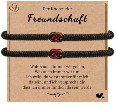VU100 2Stück Freundschaftsarmbänder Bester Freund Armband Geschenk für Freund Schwestern Glücksarmband Geburtstag Geschenk für Schwestern Bester Freunde Männer Damen