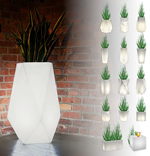 Generisch DEKOPOT Leuchtender Blumentopf Groß | Pflanzkübel geeignet für Haus, Büro, Garten, Patio, Hotel, Restaurant, Balkon und Terrasse, gemütliche Innenlampe, moderner Gartentopf (Volcano)
