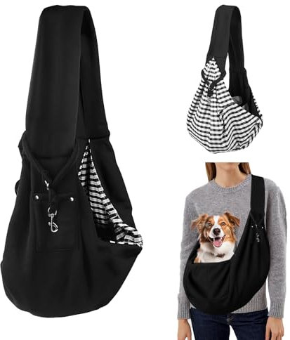 TINGTING Hunderucksack Bis 10kg, Schwarzes Hundetragetuch Mit Sicherheitsgurt, Transporttasche Hund Für Kleine Hunde, Verstellbare Tragetasche Für Spaziergänge Und Reisen