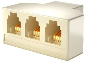 Aglow.it Splitter Telefono F/F x3 RJ11 6P4C, DOPPIATORE TELEFONICO PRESA 3 RJ11, SDOPPIATORE ADSL ADATTATORE TRIPLO, Adattatore telefonica a telefono, Sdoppiatore telefonico comunicazione