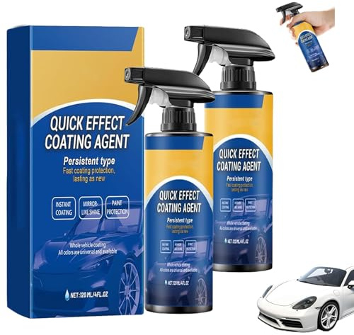 2PCS Quick Effect Coating Agent, 2025 New 3 in 1 High Protection Quick Effect Waterless Wash Coating, Car Coating Spray for Shine and Protection