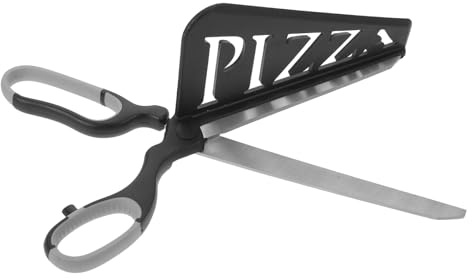 ABOOFAN Tijeras para Pizza de Cocina Antiadherentes con Pala de Acero Inoxidable, Cortador y Servidor Multifuncional para Uso Doméstico y Restaurante, Color Negro Gris, Tamaño Estándar