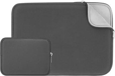 RAINYEAR Funda Acolchada para portátiles MacBook Air de 11,6 Pulgadas, MacBook Neo de 13 Pulgadas, notebooks, tabletas, ultrabooks y Chromebooks de 11 Pulgadas, con Bolsillo pequeño, Gris