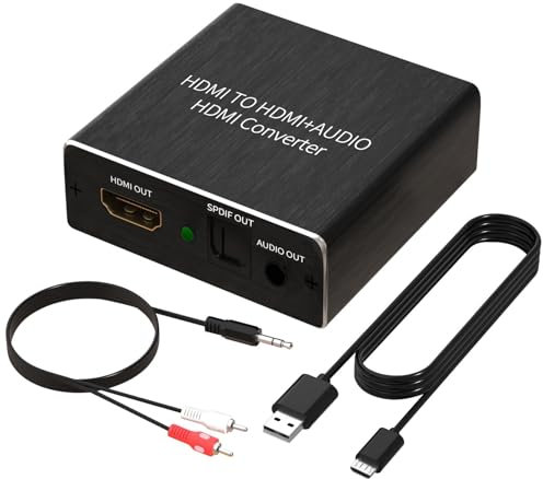 Ozvavzk HDMI Audio Extractor 4K HDMI Optisch Splitter Adapter Toslink SPDIF 3,5 mm Stereo L/R Audio Out Unterstützung 5.1 HDCP 3D 1080P Dolby Digital DTS PCM