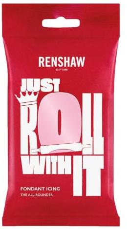 Renshaw Pink Ready to Roll Fondant Icing, 1 kg (Pack of 1) | Vibrant Icing for Cakes, Vegetarian & Vegan Friendly, Versatile for Cakes, Available in 20+ Colours, Improved Vanilla Flavour