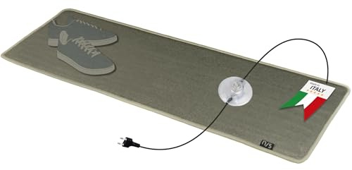 Mi-Heat Alfombra Térmica Eléctrica 50x140 cm – Calienta Pies de Bajo Consumo para Oficina y Hogar – Esterilla Calefactora Grande, Antideslizante, Color Camel/Beige