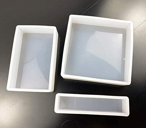 Square Rectangle Resin Casting Molds 3Pcs/Set, DIY Silicone Coaster Epoxy Mould Crystal Embed Making Mold Handcraft Resin Casting Epoxy Mould Tools Home Decor Concrete, Cement, Decoration