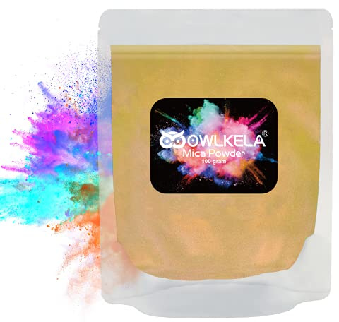 100 grammi (3.5 oz) Glitter Mica Polvere - Pigmento Cosmetico Resina Epossidica Colorante per Sapone/Candela, Resina epossidica, Belle Arti, Lip Gloss - 7 colori disponibili - Oro