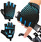 JTENG MTB Handschuhe,Halbfinger Sommer Fahrradhandschuhe für Männer und Frauen,Stoßfestes GELAtmungsaktivBequemRutschfest Geeignet für Motorräder Fahrräder MTB Fitnessstudio (Blau, S)