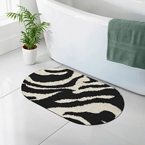 CARRDKDK Zebra, tappetino da bagno a forma di animale, in diatomacea, antiscivolo, adatto sotto la porta, tappetino da doccia per la parte anteriore della vasca da bagno, della doccia, del lavandino
