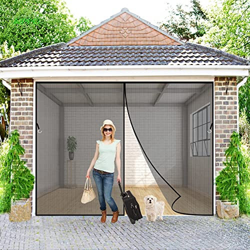 Fliegengitter Magnetvorhang für Türen, 250x235 cm Anti Mosquito Insekt Hände frei, Automatisches Schließen, für Balkontür Kellertür Terrassentür, Schwarz P