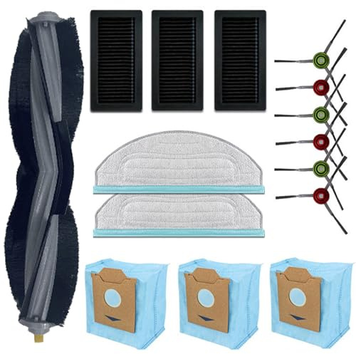 Chuancheng Accessories Kit Replacement for Yeedi Cube for Yeedi CC Robot Vacuum Cleaner, 1 Main Brush, 6 Side Brush, 3 Hepa Filters, 2 Mop Pads, 3 Dust Bags
