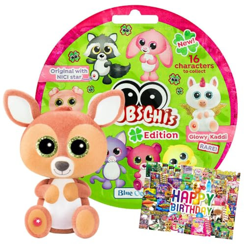 STRONCARD Bundle mit Blue Ocean Glubschis Sammelfigur Glück Serie 3 - Set Aauswahl - Glubschi Glitzer Figur - Exklusive Geburtstagskarte (Figur Feena)