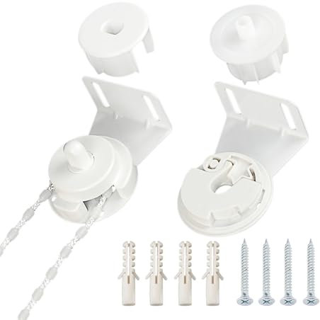 Barlone 28mm Rollo Reparatur Set, Klemmfix Rollo Ersatzteile, Duschrollo Ersatzteile, Rollos Halterung Fenster mit Schrauben, für Verdunkelungsrollo Fenster Klemmfix Rollos Doppelrollo