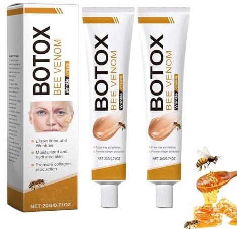 Bienengift Anti-Falten-Creme,2025 New Bienengift-Faltenentfernungscreme,Anti-Falten-Feuchtigkeitscreme für Gesicht und Hals, für alle Hauttypen (2PCS, One Size)