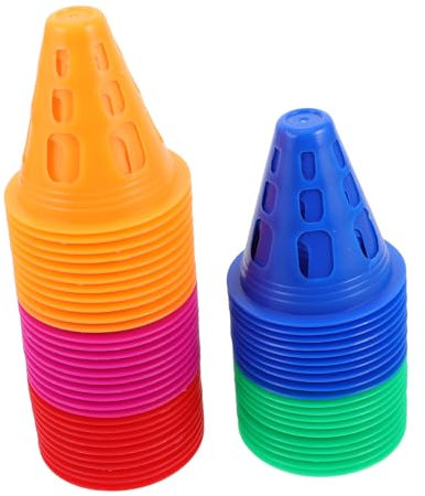 Milisten 50 Stück PVC Markierungskegel für Rollschuhtraining, Farbig