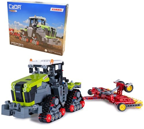 JAMARA 402856 CADA Claas Xerion 5000 Trac TS 1:32 Bricks, Kinder Landwirtschaft Spielzeug ab 8 Jahre, Technik für Jungs, Klemmbausteine Set, Geschenkidee für Kinder, Detailgetreu