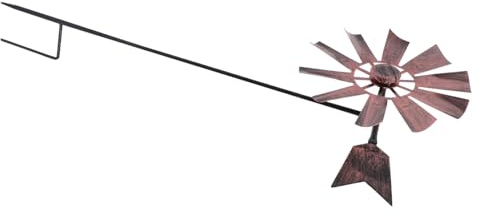 WEKADRIN Decorativo Molino de Viento de Hierro para Jardín Metálico Giratorio con Base para Insertar Césped Vintage para Exteriores y Patio