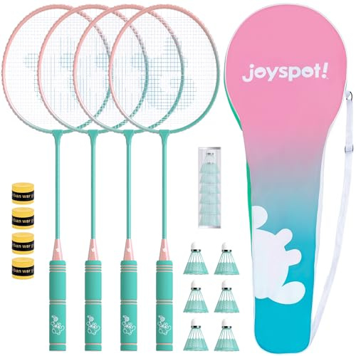 Badminton Rackets Set of 4, Lightweight & Beginners Badminton Racquets