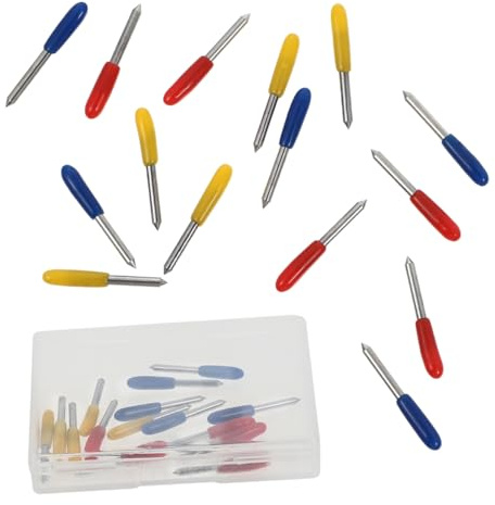 BESTonZON Lot de 15 Cutters pour Traceur Découpe-Lettres 30° 45° 60° Fraises à Graver de Remplacement pour Outil de Découpe de Traceur Vinyle Tissu