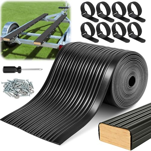 PE Waterproof Boat Trailer Bunk Wrap Kit,16FT-1.5/2x4in Boat Trailer Bunk Carpet with Install Hardware,Heavy-Duty Low Friction Replacement Synthetic Bunk Board Cover for Smooth Loading&Unloading Boats