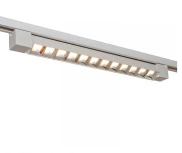 damastoreitalia Proiettore LED per Binario Elettrificato 26W 3126lm Bianco, Faretto Lineare per Negozi e Showroom, Luce Diretta ad Alta Efficienza (Luce Naturale 4000K)