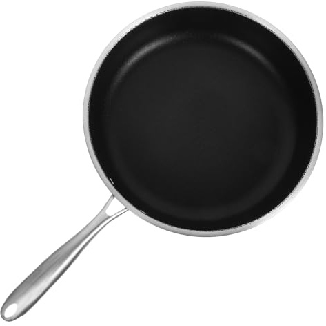 Milisten Sartén Antiadherente de Acero Inoxidable 30 Cm Revestimiento de Panal, Sartén Pequeña para Huevos y Filetes, Adecuado para Cocina de Inducción y Uso Diario en Hogar