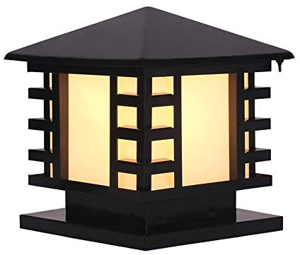 LYGXWJFC Lampade a Colonna IP65 Impermeabile Finitura Nera Lampada a Colonna per Esterni Lampada da Giardino antiruggine Lampada a Colonna per Patio Apparecchio Lanterna Quadrata in Vetro Smerigliato