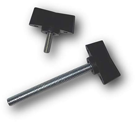 2 tornillos de mariposa de plástico con pernos roscados de acero