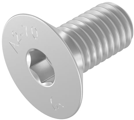 Vite a testa svasata SECCARO M12 x 25 mm, acciaio inox V2A VA A2, DIN 7991 / ISO 10642, esagono incassato, 20 pezzi