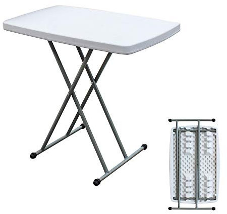 sogesfurniture klappbarer Campingtisch Gartentisch Buffettisch Esstisch höhenverstellbar, aus Kunstdtoff und Stahlgestell, ideal für Camping, Garten, Buffets, BTH ca. 76x50x54/62/74cm, HP-76X-BH