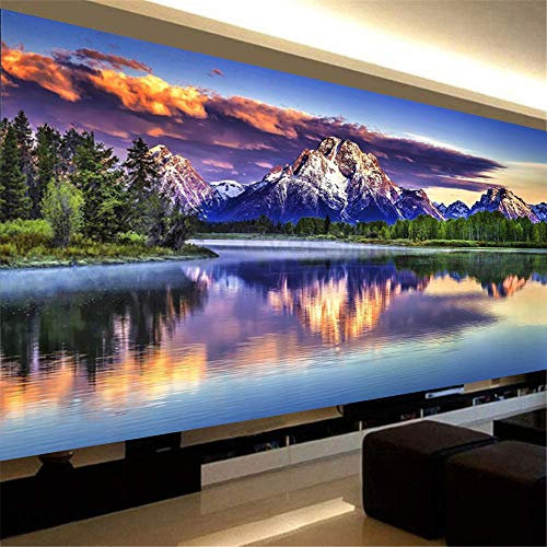 Nicole Knupfer DIY Diamond Painting 5D Diamant Painting Naturlandschaft Landschaft Set Full Drill Stickerei Groß Bilder Diamonds Malerei für Home Wand Dekor (A,150x60cm)