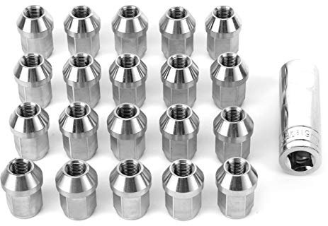 Akozon Radmuttern, 20 Stück M12x1.25 Gewinde Rad Tuner Radmuttern Edelstahl mit Sockel für Universal