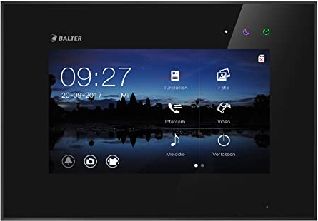 Balter Zusatz WLAN Monitor EVO Video-Türsprechanlage, Touchscreen, 7 Zoll Monitor, 2-Draht Bus, App Steuerung, Schwarz