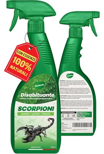 Gardemia Disabituante Anti Scorpioni 750ml Spray Sgradito Azione Naturale Barriera Vegetale per Esterni Interni Casa Dissuasore Deterrente Alternativo a Repellente Veleno Ultrasuoni Trappole Gel Colla