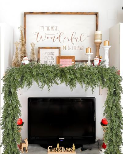 DearHouse 6Ft Pine Christmas Garland, Artificial Greenery Garland Pine Leaves for Holiday Winter Mantel Fireplace Table Runner Centerpiece Christmas Decoration
