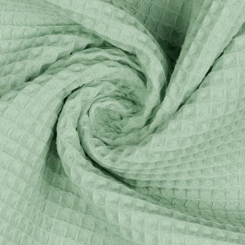 VmG-Store 1m Waffelpique 100% Baumwolle Oeko-Tex KEINE Meterware über 40 Farben zur Auswahl Waffel Stoff (019 I Mint)