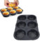 WPKD BLUEIY Burger Buns Backform Silikon Rund,Bun Formen,6 Hohlräume Easy Release Backformen faltbar wiederverwendbar -40℉ bis 446℉ Hitzebeständigkeit Brotformen für Küche Backformen