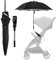 FINEVERNEK Sombrilla Carrito Bebe, Sombrilla para Cochecito de Bebé, Sombrilla Carrito Bebe Universal Anti UV con Abrazadera Ajustable, Sombrilla Carro Bebe para Cochecito-Negro