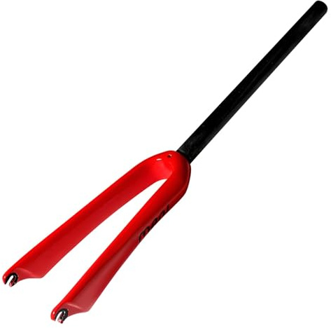 Cykelgaffel Kolfiber 14/16/18/20 BMX Stel Gaffel Hopfällbara Cyklar C-broms Framgaffel 1-1/8 Rakrörscykelgaffel QR 74mm/100mm(Red,74MM-16IN)