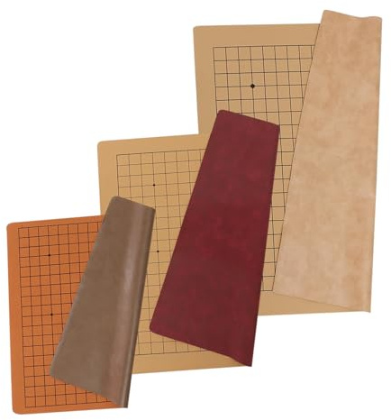 Toyvian Plateau De Jeu De Go en Cuir PU pour Garçon Et Filles, Taille 5.0/6.0/7.0, Pliable Et Portable, Kit De Jeu De Société Go pour Apprentissage Et Loisirs, Lot De 3 Échiquiers Souples