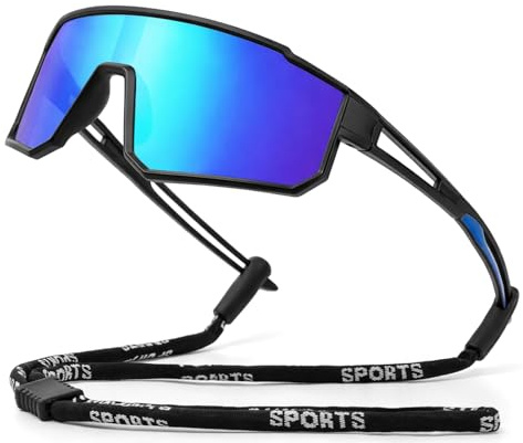 Beipegin Kids Sunglasses Polarized UV Protection Cycling Glasses Teens Outdoor Running Baseball Sports Sunglasses With Glasses Strap for Boys Girls Age 5-16