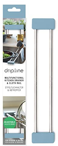 Sanni Shoo drip.line - multifunktionaler Spülen-Abtropfer, Spültuchhalter, Ordnungshelfer, Spülbecken- Organizer, Abtropfgestell - das Original aus dem TV (Ocean-blau, Pure)